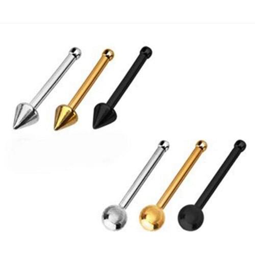 2Piece free shipping nostril Ball Spike nose stud Rings Star Heart nose ring Tragus Helix Earrings Studs body piercing jewelry