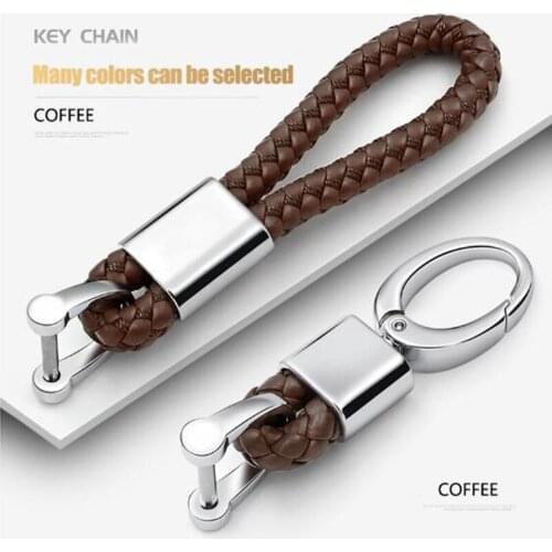 Women Men Key Chain PU Leather Hand Woven Rope Bag Pendant Alloy Car Key Chain Ring Holder Key Rings Gifts Car Styling for Audi