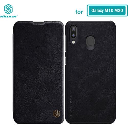 Caes for Samsung Galaxy M10 M20 M30 Nillkin Qin Series PU Leather Flip Cover sFor Samsung M20 Case