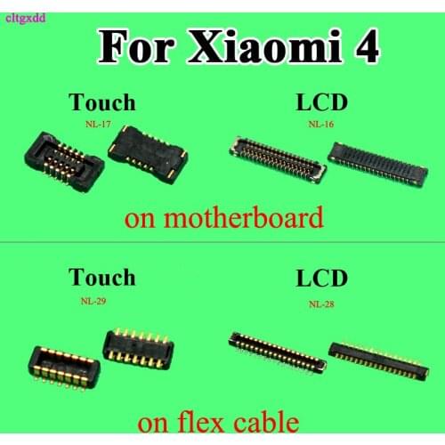 Cltgxdd 2PCS Touch Screen Digitizer / LCD Display / Charging FPC Plug Connector for Motherboard for xiaomi 4 mi4