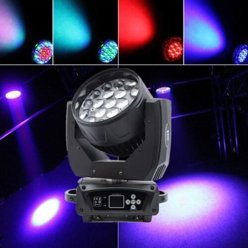Dmx512 19x15w Led Wash Zoom Rgbw Moving Head Light Stage Spotlight For Dj Lights Nightclub Disco