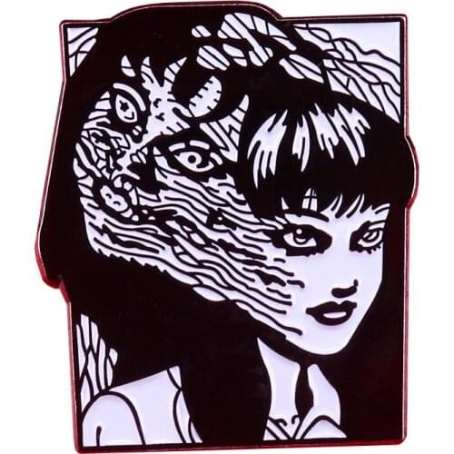 DZ40 Anime Junji Ito Tomie Hard Enamel Pins Women Men Badge Backpack Collar Lapel Fashion Jewelry