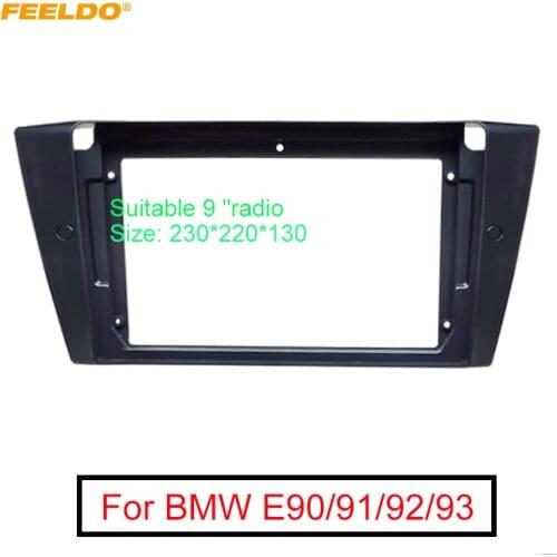 FEELDO Car Audio 9" Big Screen Fascia Frame Adapter For BMW 3 Series 2Din CD/DVD Player Fitting Panel Frame Kit