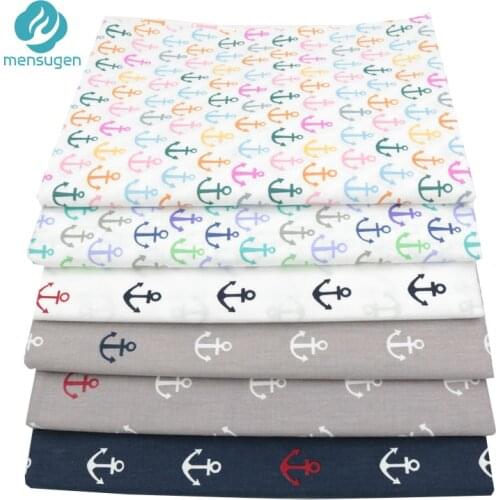 Mensugen Half A Meter Anchor Cartoon Cotton Fabric for Quilting Sewing Baby Bedding Sheet Pillows Cover blanket Sewing Material