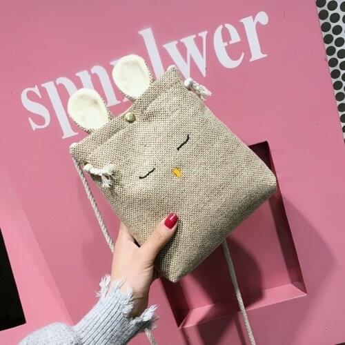 Women Canvas Bag Fashion Mobile Female Soft Purse Summer Retro Cute Student Lovely Phone Japan Korea Messenger Female Wallet