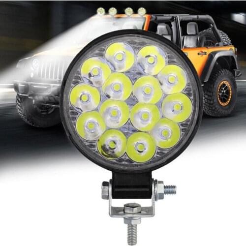 Round Work LED Light Ba 9~30V DC Car Light 2500KM 6000K 42W Truck Tractor Off-road Spot Light ATV UAZ Led SUV DRL Fog Lamp