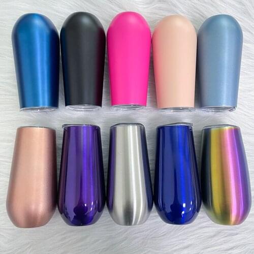 6oz Wine Tumbler Champagne Cola Mugs Egg Shaped Beer Mugs With Lids Stainless Steel Insulated Vacuum Thermos For Party Gift