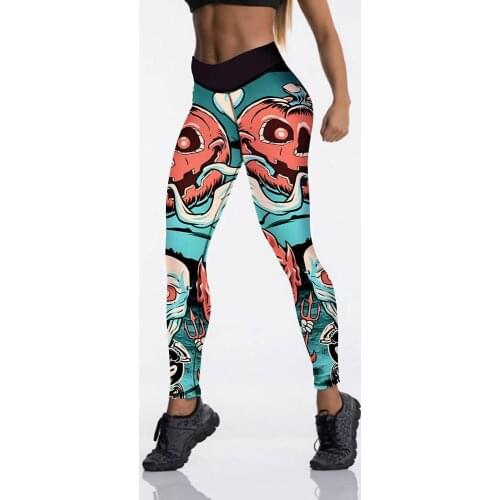 Leggings Hot Sell Womens Black Leggings Digital Print Pants Trousers Stretch Pants Plus Size