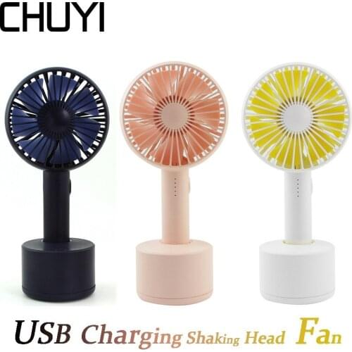 Mini USB Cooling Shaking Head Fan Rechagable Cooler Gadget Ventilador Electronic Fan Handheld 5 Speeds Portable Office Gadgets