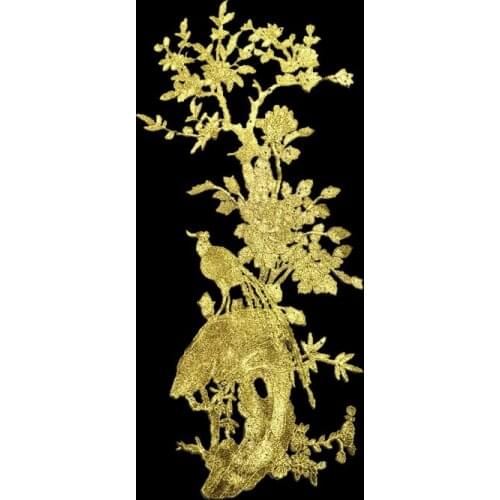 Fashion Gold thread embroidery patches Garment badge Phoenix bird appliques ethnic character DIY Accessory phoenix patches