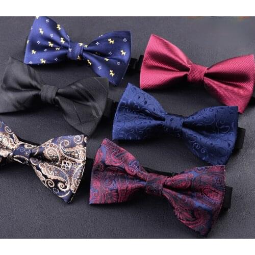 Bow Tie Male Wedding Best Man Groom Black Formal Dress Bow Tie Wine Red Mens Dress Bow Tie Female Men Accessories Butterfly