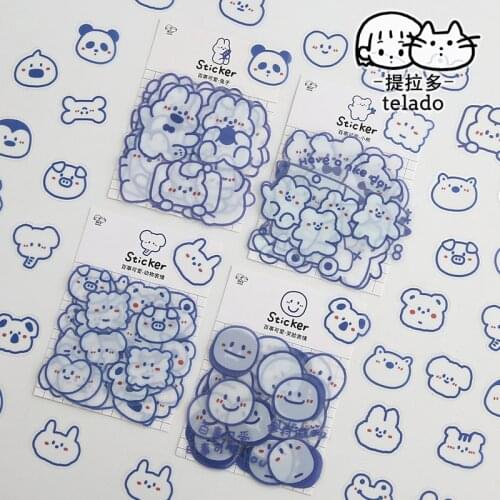 Cartoon Sticker Set Rabbit Stickers PET Material Scrapbook DIY Home Decor 40Pcs/Pact