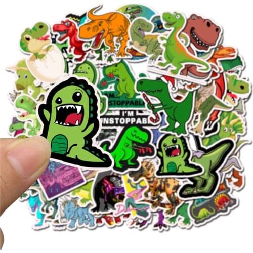 50 PCS Dinosaur Stickers for Children Animal Funny Stickers Jurassic Park to Skateboard Laptop Suitcase DIY Stickers