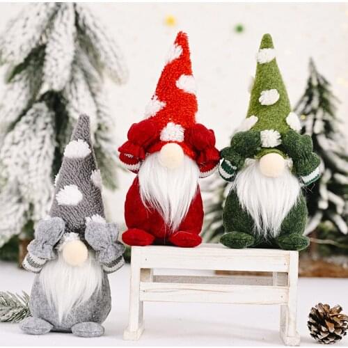Newest Arrival Christmas Gnome Decoration Polka Dots Swedish Gnome Winter Plush Elf Dwarf Table Ornaments for Home