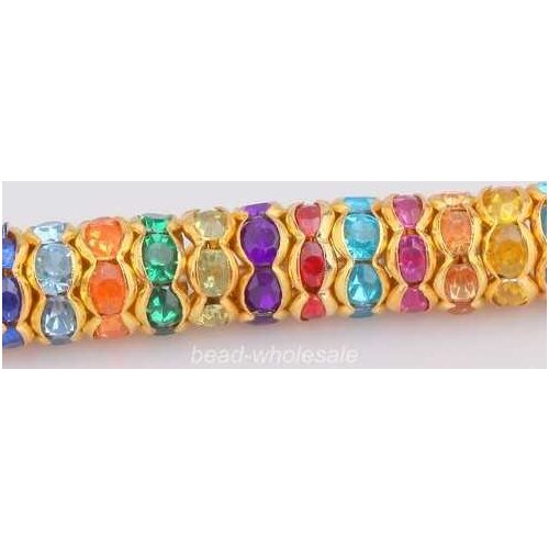 OMH wholesale free ship 100pcs 6mm Many Color To Pick Rondelle Acrylic Crystal Rhinestone Beads Spacer