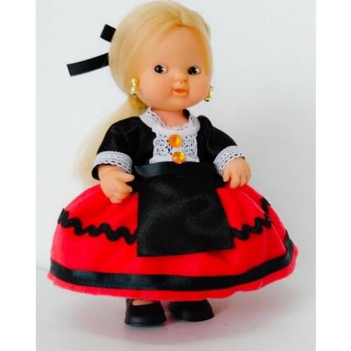 Dress and accessories Burgalesa Burgos for doll Barriguitass famous, doll not included. Manufactured in Spain gift