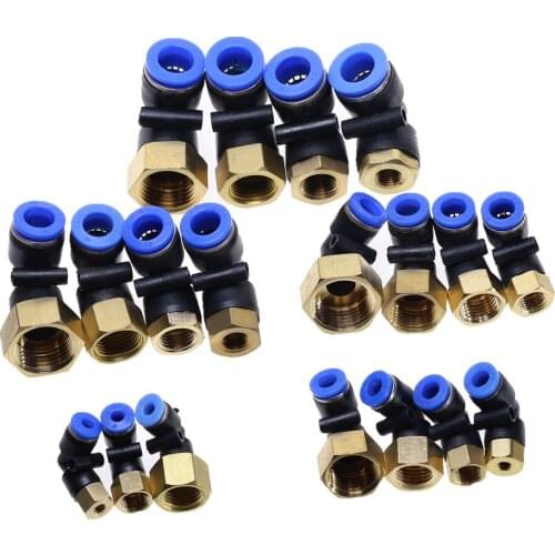 PLF" Hose OD 4-12mm - Internal Thread M5'' 1/8'' 1/4'' 3/8'' 1/2''BSP Pneumatic Female Elbow Connector Tube Air Push In Fitting