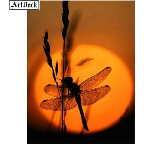 Full square drill 5d diamond painting dragonfly scenery diamond mosaic 3d full diamond embroidery crafts