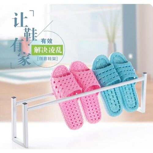 Simple Household Slippers Storage Rack Wrought Iron Metal Bathroom Door After Shoes Shelf