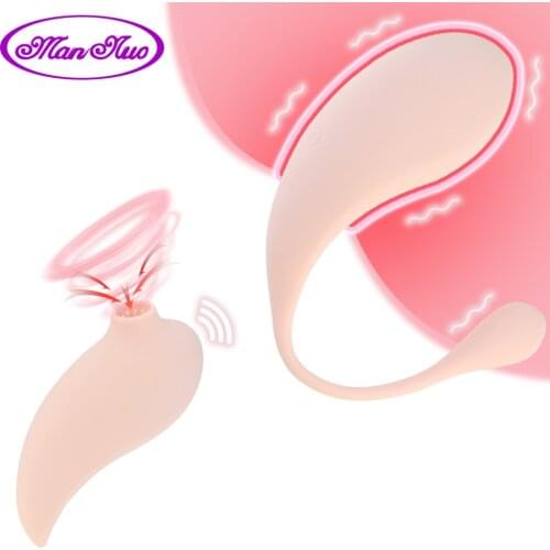 Dual Vibration Sucker Kegel Balls Sex Toy for Women Remote Control Vagina Massage Nipple Clitoris Sucker G-spot Stimulation Eggs