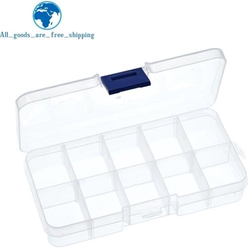 10 Grid canbe remove transparent plastic small box kit storage box jewelry jewelry box electronic components parts finishing box