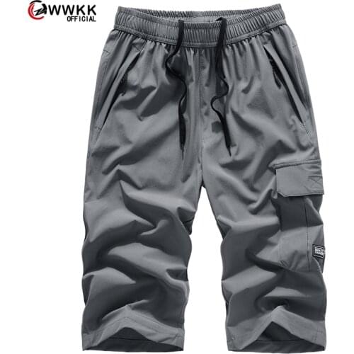 New Shorts Men Hot Sale Summer Leisure Knee Length Shorts Color Patchwork Joggers Short Sweatpants Trousers Men Bermuda Shorts