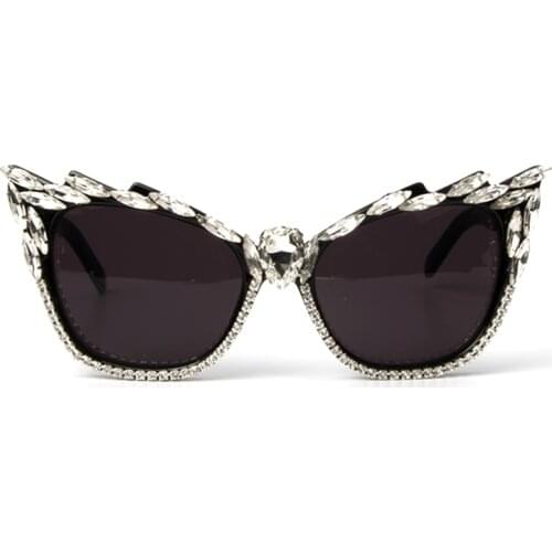 Sunglasses 2018 Cat Eye Sunglasses Women Fashion Sexy Crystal Sun Glasses Plastic Female Eyewear oculos de sol feminino
