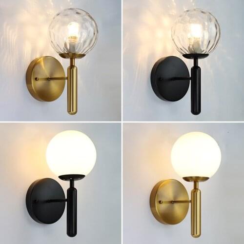 Modern Glass Round Ball wall lamp living room bedroom bedside lamp sonces home lighting wall corridor corridor wall lights