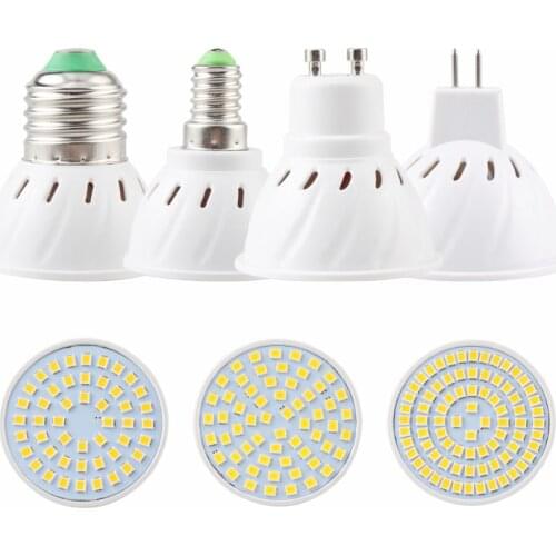 2Pcs/Lot GU10 E27 LED spot bulb Lamp light 220V 240V 2835 SMD 60 80 LED Spotlight Lampada Bombillas Indoor Lighting