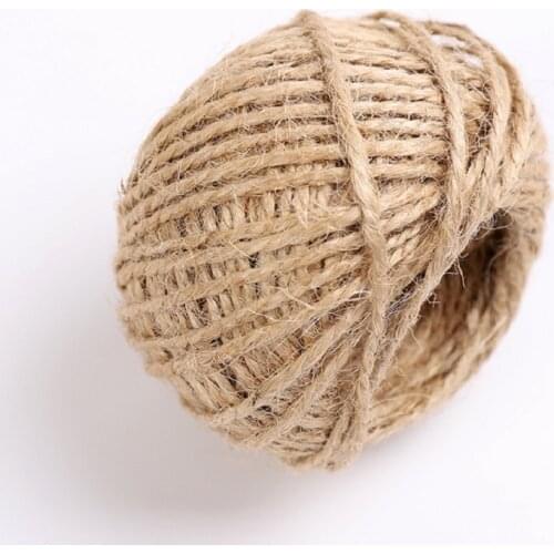 30M Nature Jute Rope String Twine Cords Hemp Rope Burlap Ribbon Hessian Rustic Wedding Decoration Tying Rope DIY Party Supplies