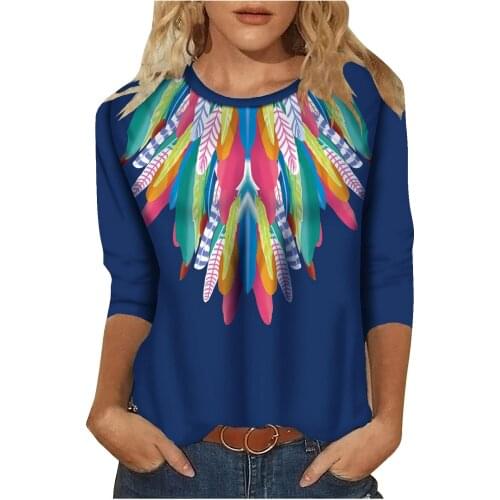Women Casual Tops Women New Summer Fashion Print Long Sleeve T-shirt Female Loose Tee Shirt Moletom Feminino Roupas Femininas