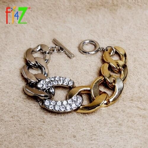 F.J4Z 2020 Trend Toggle Bracelet for Women Steampunk Thick Curb Chain Chunky Bracelet Lady Minimalist Jewelry Wholesale