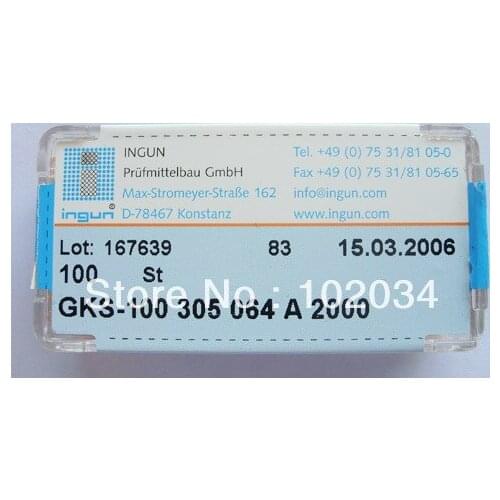 100PCS/LOT 100% ORIGINAL INGUN GKS-100-305-064 GKS-100 305 064 A 2000 Spring Test Probe Pogo Pin made in Germany