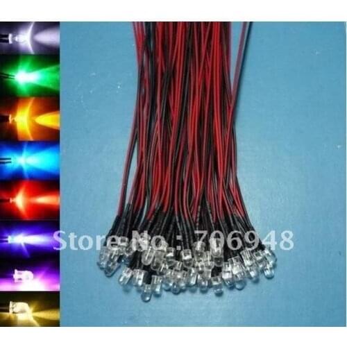 160pcs 8 Colour Mixed 5mm Pre Wired LEDs Light 12V DC 20cm Bulb Great Deal good quality