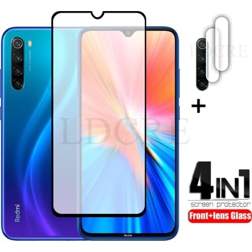2Pcs For Xiaomi Redmi Note 8 2021 Full Glass Tempered Glass for Xiaomi Redmi Note 8 2021 Camera Film for Redmi Note 8 9 10 Pro