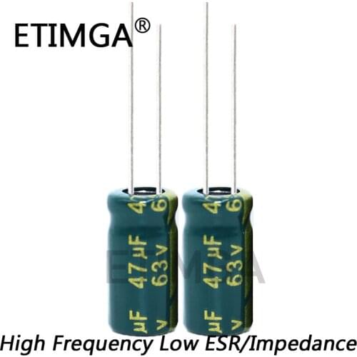 20PCS/LOT High Frequency Low Impedance 63V 47UF Aluminum Electrolytic Capacitor Size 6*12mm 47UF 20