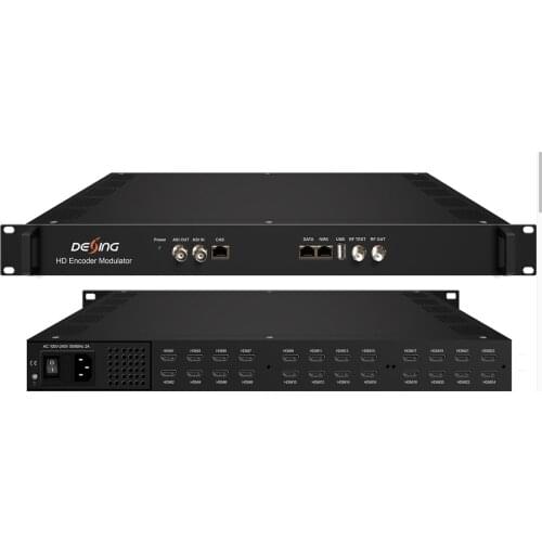 24-channel HD encoding and modulation machine HDMI to RF (DVB-T / C / DTMB) / IP / ASI Hotel TV front end