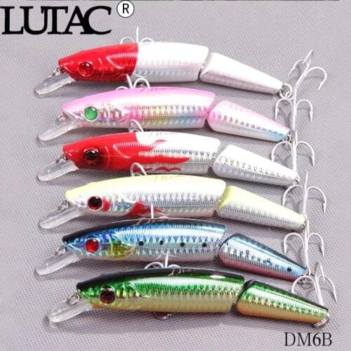 6pcs combo LUTAC Minnow Fishing lure 120mm 23g Floating 3D Fish eyes Crankbait Artificial lure Plastic Hard Bait Fishing Tackle