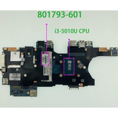 801793-601 801793-001 801793-501 UMA w i3-5010U CPU for HP EliteBook 810 G3 NoteBook PC Laptop Motherboard Mainboard