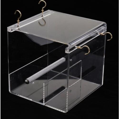 Acrylic Clear Pet Bird Seed Food Feeder For Parrot Cockatiel Canary Finch