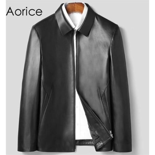Aorice Men Genuine Sheep Skin Leather Jacket Coat Male Brand New Real Casual Leather & Suede Suit Jackets Coats MT148