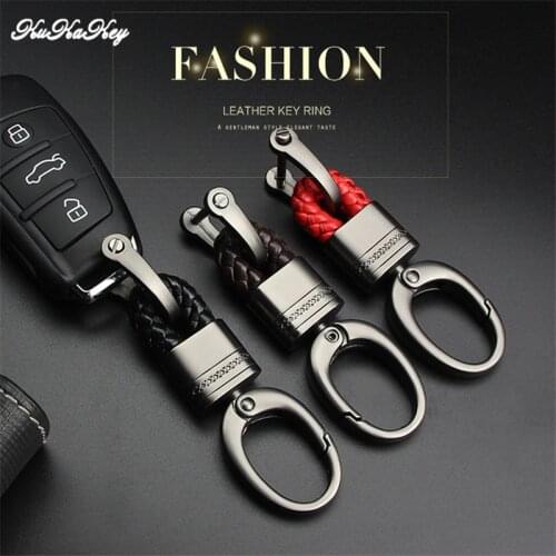 Car Key Holder Key Chains Hand Woven Horseshoe Buckle Key Rings For Benz BMW Audi Nissan Volkswagen Skoda Car Accessories