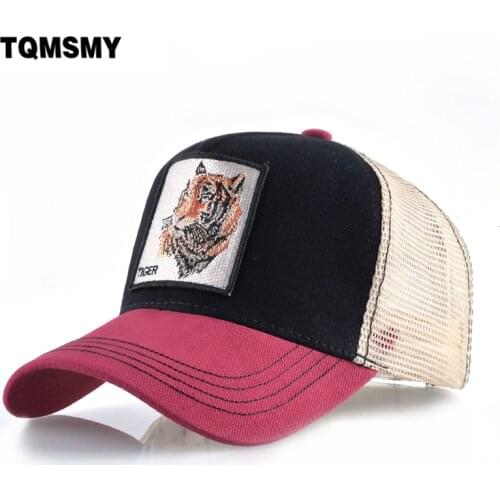 Embroidery animal baseball caps for men Breathable Mesh Hip Hop cap women tiger Snapback caps Sun visor hats for Womans bone