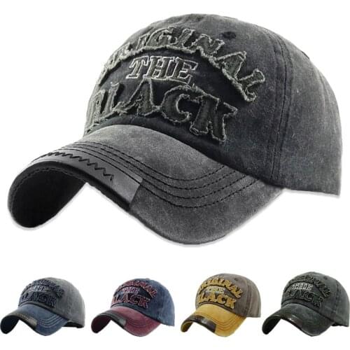 Black Vintage Baseball Caps for Men Women Cotton Hip Hop Dad Hat Sun Gorras Unisex Trucker Cap Streetwear Fishing Bone MZ061