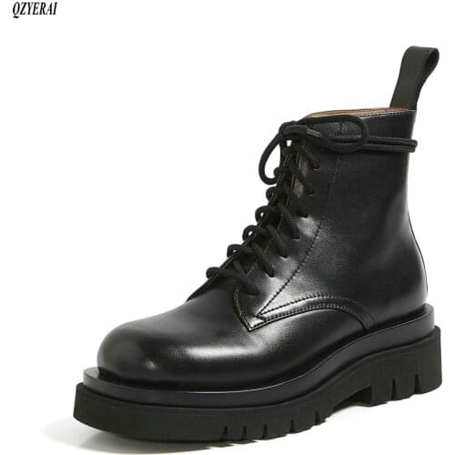 2020 Boots Women Genuine Leather Shoes For Winter Boots Shoes Woman Casual Autumn Genuine Leather Botas Mujer Female Ankle Boots