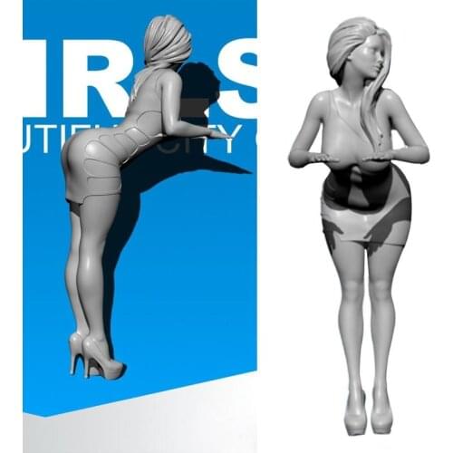 55mm GIRLS Fashion Girl Resin Soldier White Mold TD-2151