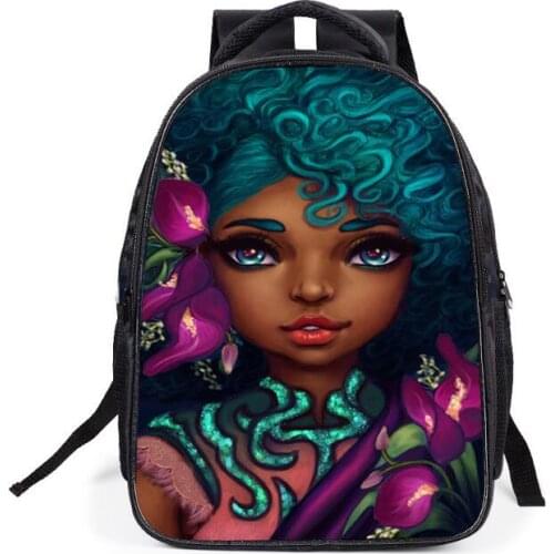 Customized Personality African Girl School Bag Teenager Backpack Children Mochila Lightweight Orthopedic Kids Cartoon Schoolbag