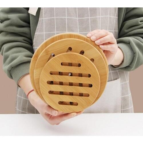 Place Mat Multi-use Heat Insulation Bamboo Kitchen Dinner Mat Insulation Coaster Pads Heat Resistant Placemat for Home
