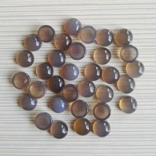 Fashion 10x10mm natural Gray onyx round CAB CABOCHON stone beads for jewelry Accessories wholesale 50pcs/lot free shipping