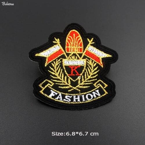 Fashion Patches Iron on Embroidered Badge Apparel Stickers for Jacket Clothing Decorative Appliques DIY Sewing Supplies